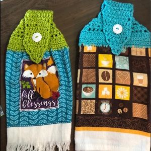 Coffee & Fox Crocheted Kitchen Towels